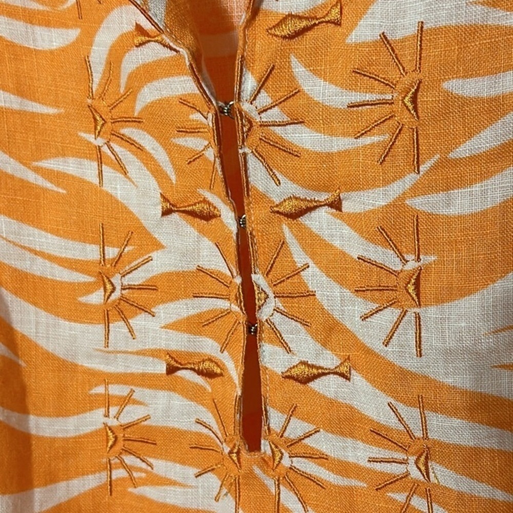 NWT HIHO Rachel Linen Dress in Papaya Wins - Picture 6 of 16